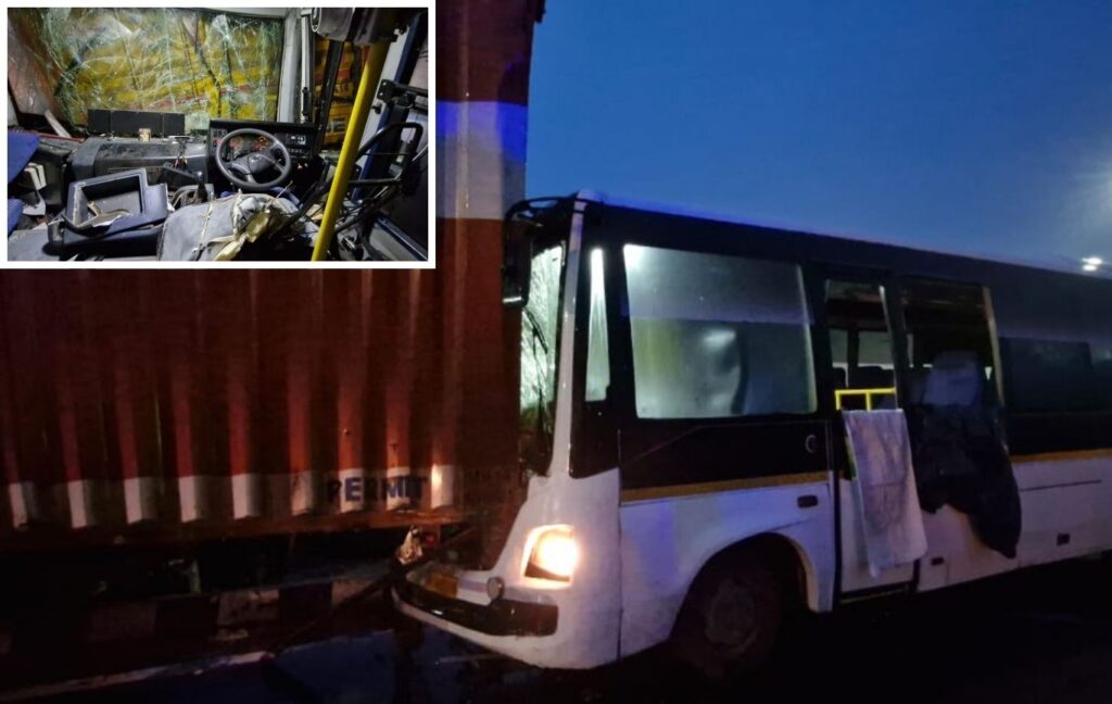 Pune: Multiple vehicle accident at Ved Bhavan in Kothrud, Bus Driver Severely InjuredÂ