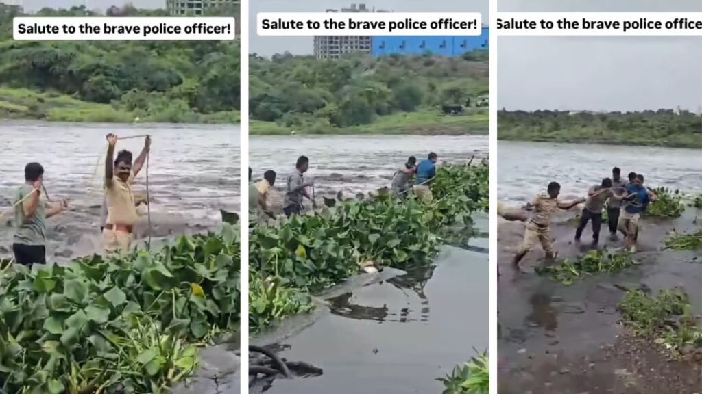 Heroic Rescue: Pune Police Form Human Chain to Save Man Stranded on Mula-Mutha Bund