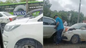 Three Cars Collide on Mumbai-Pune Expressway Near Khopoli Exit