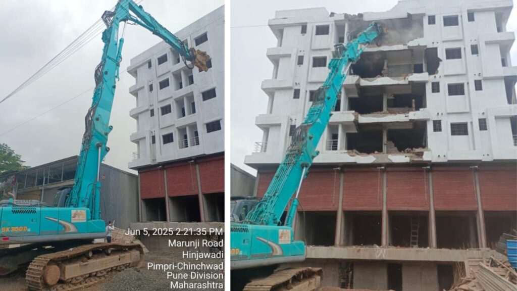 Pune: PMRDA Demolishes Illegal Six-Storey Building In Marunji Amid Ongoing Crackdown