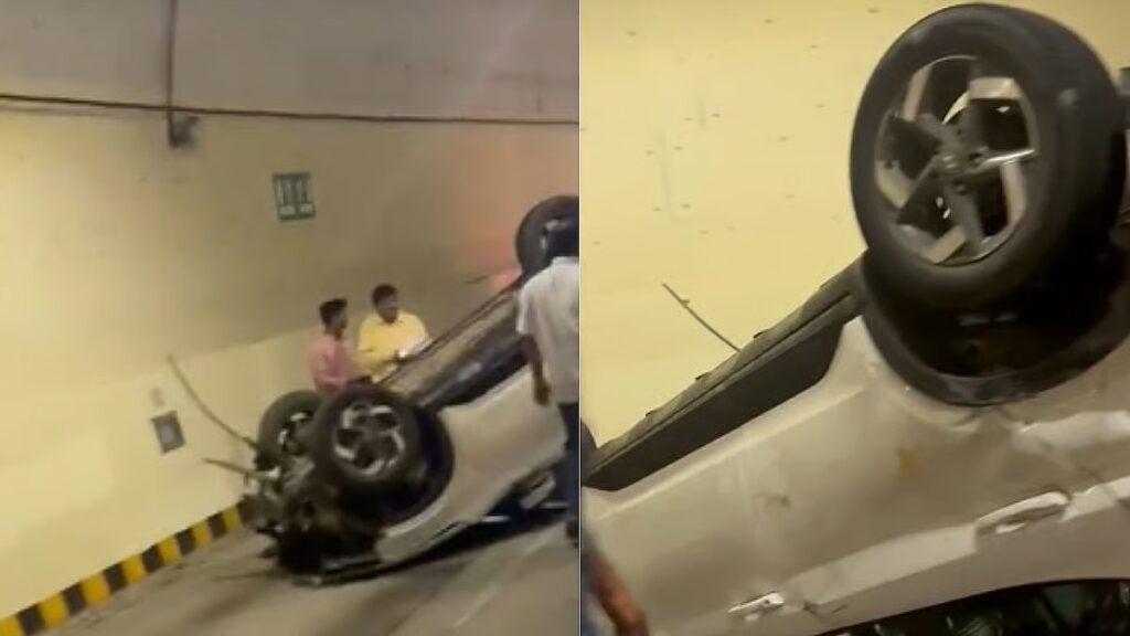 Over-Speeding SUV Flips Over Inside Mumbai Coastal Road Tunnel, Caught on Camera