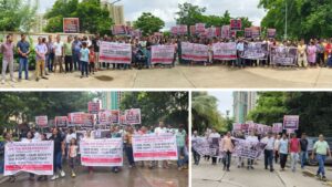 Pune: Residents of Tathawade's Akshar Elementa Society Protest Against Proposed DP Road Passing Through Society
