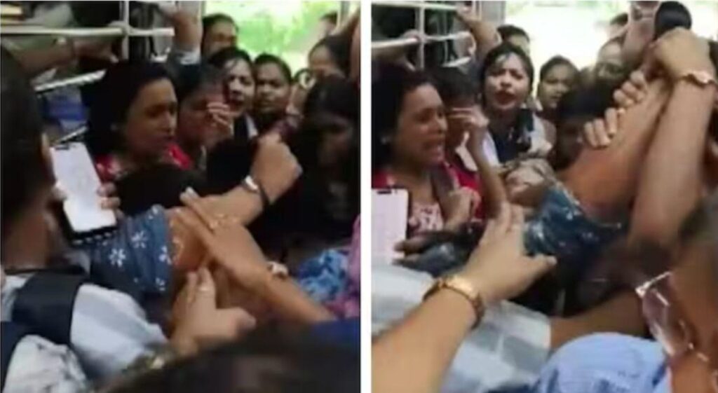 Catfight Chaos in Mumbai Local: Women Slap, Punch, Pull Each Other’s Hair Inside Moving Train