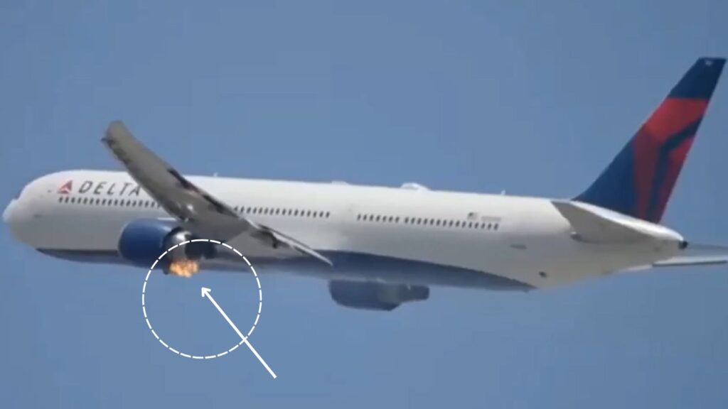 Delta Flight Makes Emergency Landing in Los Angeles After Mid-Air Engine Fire, FAA Launches Probe(Video)