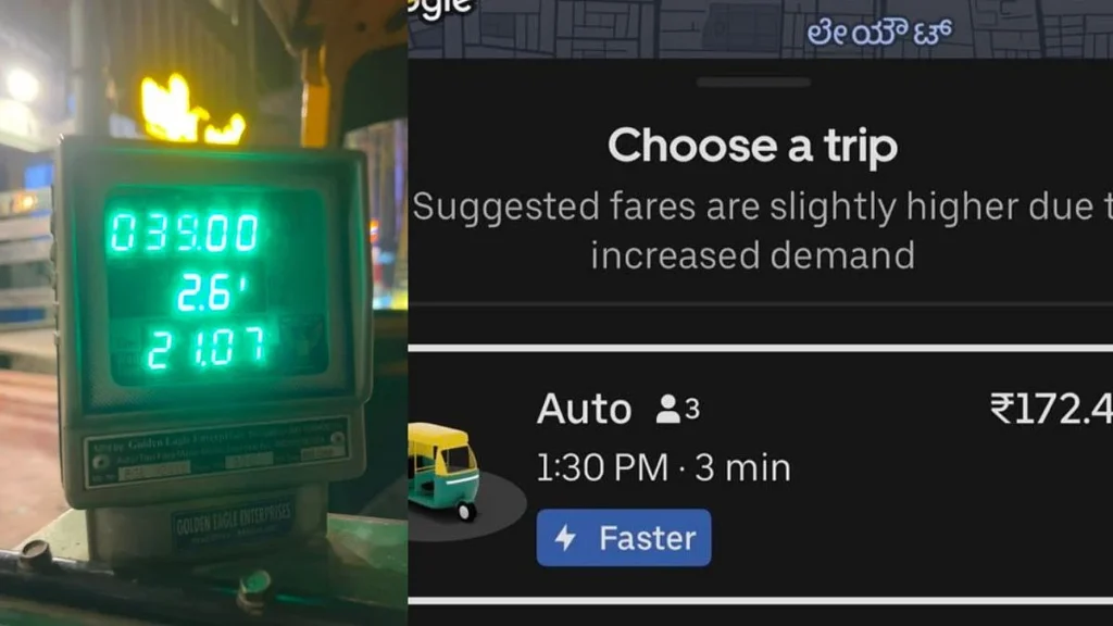 Woman’s Viral Post Exposes Shocking 4X Surge in App-Based Auto Fares — ₹39 on Meter vs ₹172 on Uber, Sparks Heated Debate