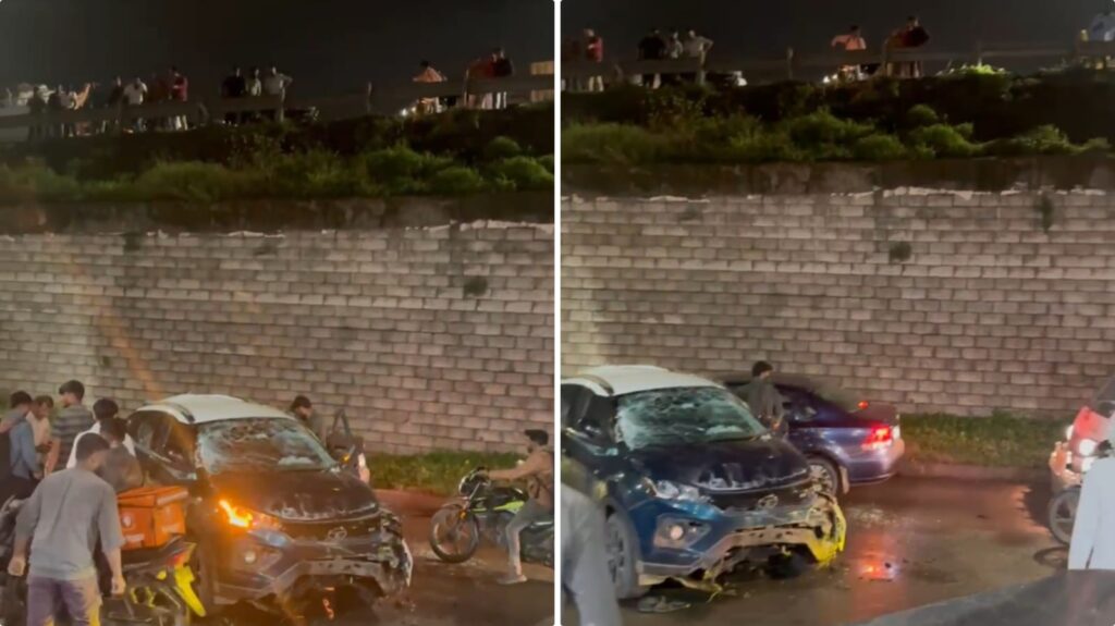Pune: Car Falls from Bavdhan Bridge on Highway to Service Road, No Casualties Reported