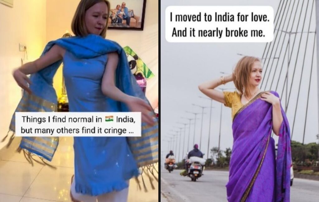 Russian Woman in Bengaluru Goes Viral for Embracing Indian Habits Others Find ‘Cringe’