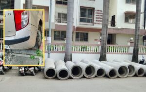 Pune: NIBM Road Residents Fume Over Abandoned Drainage Pipes Blocking Road And Damaging Vehicles 