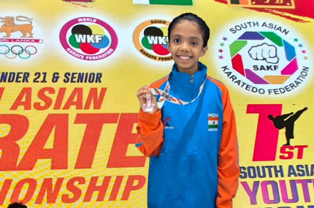 Pune’s Ira Subramanian, SNBP Student, Wins Bronze in Under-10 Category at South Asian Karate Championship