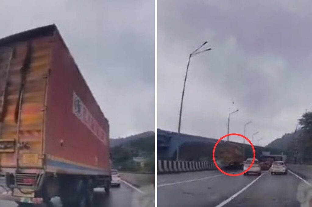 Mumbai-Pune Expressway Accident: Dashcam Footage Captures Truck Brake Failure That Led To 20-Vehicle Crash   