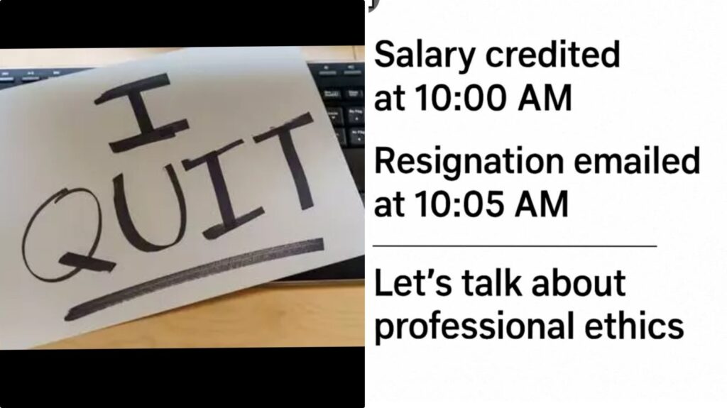 Paid at 10, Quit at 10:05 – HR Post on Employee Resigning Minutes After First Salary Goes Viral, Trigger Debate on Workplace Ethics