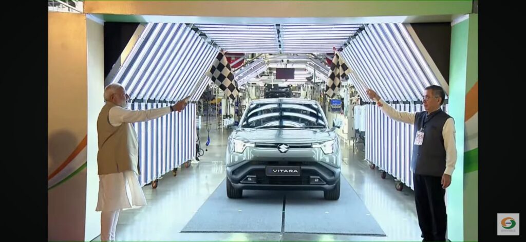 Maruti’s First Electric Car Launched in India, PM Modi Flags Off E Vitara