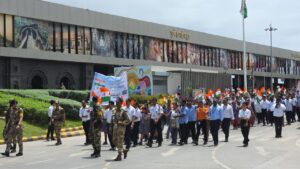 Tiranga Yatra Organised At Pune Airport Under ‘Har Ghar Tiranga’ Initiative