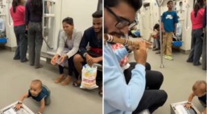 Pune Metro Echoes with Music and Joy as Baby Joins Flute Player in Sweet Duet