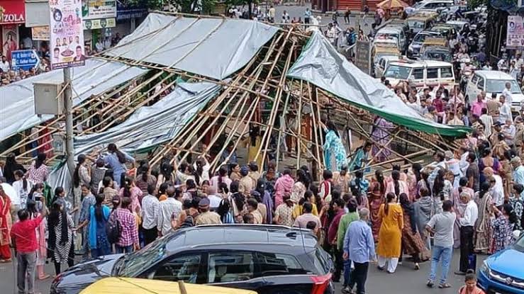 Tension at Dadar’s Kabutar Khana as Jain Community Removes Tarpaulin, Protests Against Closure