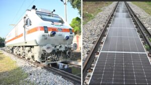 Varanasi Pioneers Solar Innovation: India’s First Removable Solar Panels Installed Between Railway Tracks