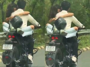 Viral Video of Couple Hugging on Moving Bike Leads to Rs 53,500 FineTraffic police impose hefty penalty after clip sparks outrage over safety and rule violations.