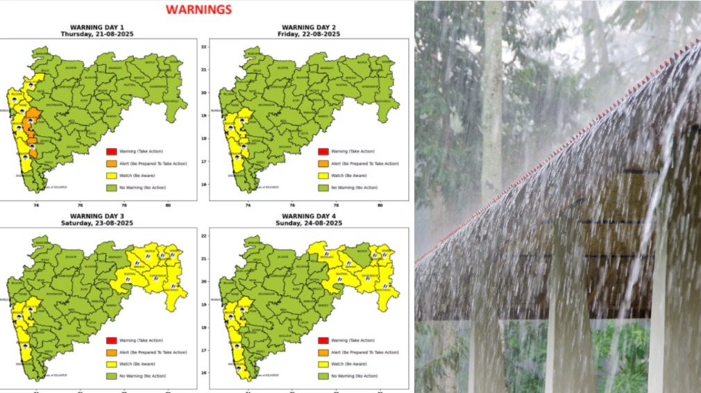 Maharashtra Weather Update for August 22: Rainfall Intensity to Ease as Low-Pressure Belt Shifts North; IMD Issues Alerts for Konkan and Vidarbha