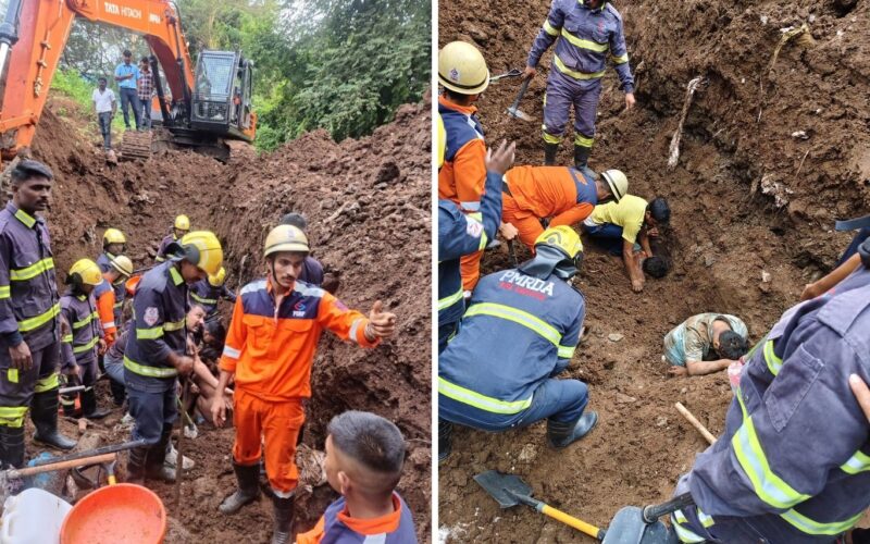 Pune: One Dead, Three Rescued After Pipeline Trench Collapse During JICA Project Work Near Nanded City