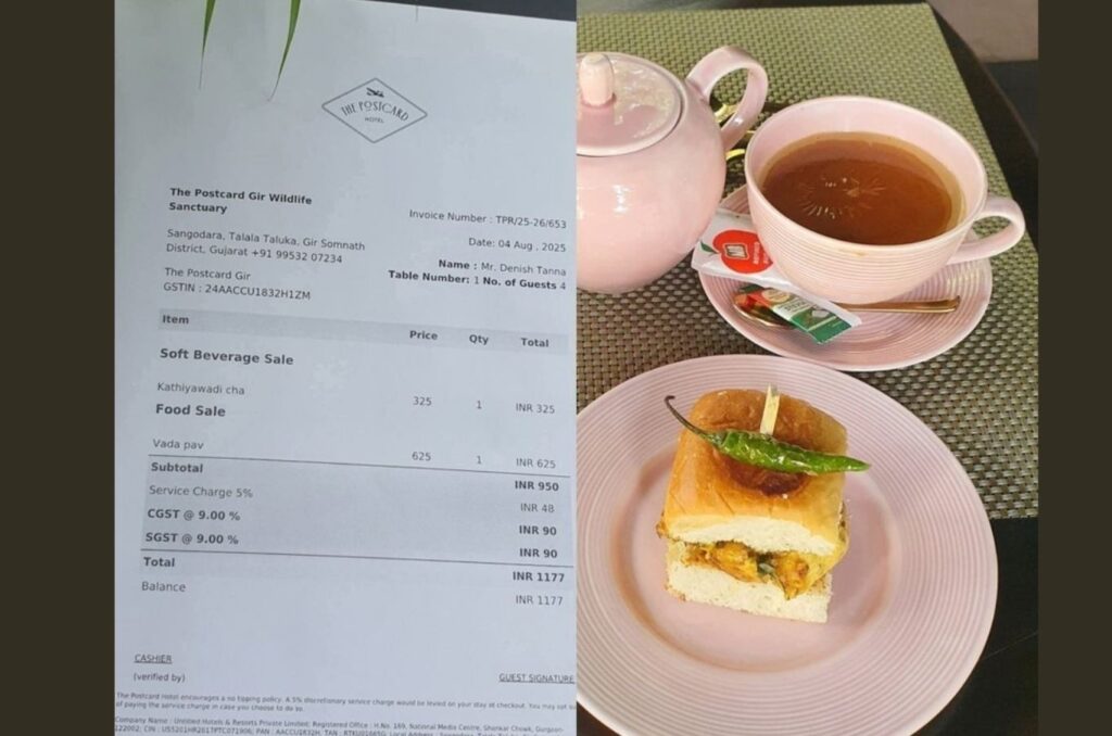 India’s Costliest Vada Pav? Tea and Snack Bill at Luxury Resort Totals ₹1,177