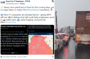 Heavy Rain Disrupts Pune: Forum For IT Employees Urges Companies To Allow Work From Home