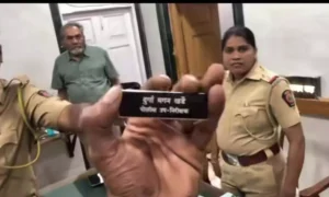 Captured on Cam: PSI Durga Kharde Loses Temper at VP Road Police Station, Throws Name Plate at Complainant, Goes Viral