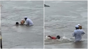 Ganesh Visarjan Scare in Vasai-Virar: Man Swept Away by Creek Currents, Rescued Later