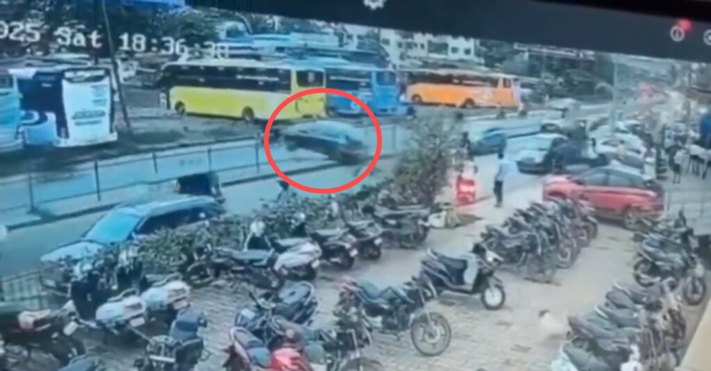 Viral Video: New Car Loses Control On Pune-Nashik Highway In Bhosari, No Injuries Reported