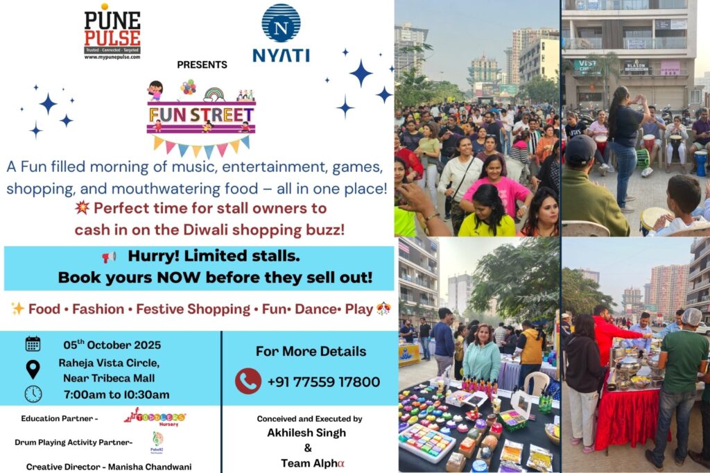 Pune: Fun Street Returns on 5th October at Raheja Vista Circle,A Festive Morning of Food, Fashion, Music & Shopping