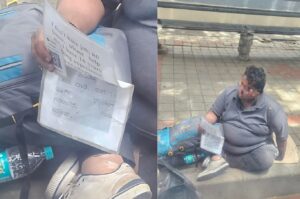 Man with 14 Years of Banking Experience Seen Begging on Footpath