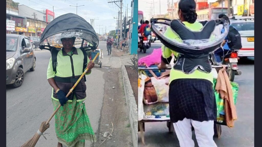 Protecting Workers from Sun and Rain: Coimbatore Tests Wearable Umbrella Backpacks ,Video