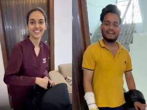 Watch: Husband Fasts for Beautician Wife on Karwa Chauth, Comes to Pick Her Up Despite Injury, Internet Says ‘Couple Goals!’