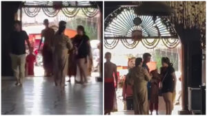 Viral Video: Woman in Shorts Sparks Heated Clash with Priest and Police Over Temple Entry