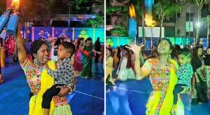 Fiery Flair or Risky Move? Pune Bartender Sparks Debate After Performing With Toddler in Arm | Video