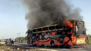 Tragedy Strikes at Jaisalmer; Bus fire kills 20: DNA tests underway to identify charred victims