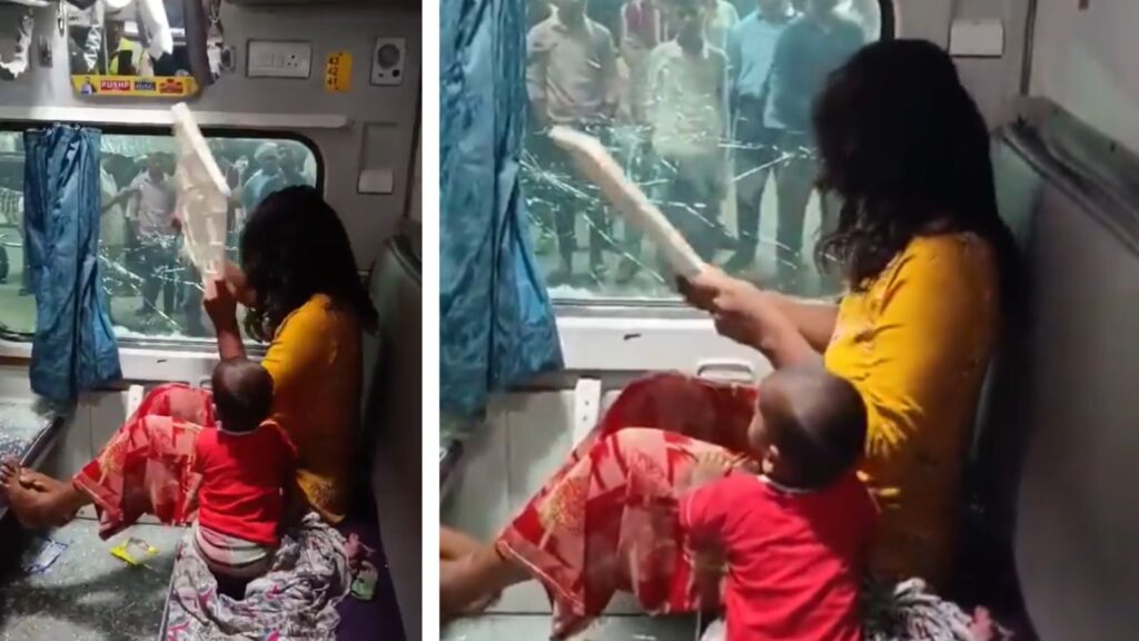 Woman Smashes AC Coach Window in Anger Over Purse Theft, slams police for inaction | Watch video