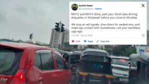 ‘MH12 & MH14 Idiots, Park Your Third-Class Driving Etiquette in Hinjawadi’: Mumbai Man’s Post Slams Pune Drivers, Goes Viral