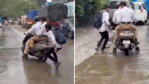 Fined for No Helmet Spots Same Traffic Police Riding double-Seat on Bike With Invisible Number Plate