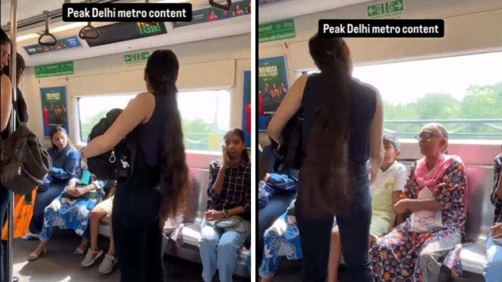 Watch 'Metro mein Kalesh': Woman Spars With Elderly Commuter Over Seat in Viral Metro Clip