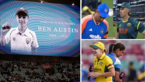 Watch Players Pay Emotional Tribute: Players Wear Black Armbands in IND vs AUS 2nd T20I to Honour 17-Year-Old Cricketer Ben Austin