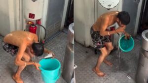 Passenger Caught Bathing Inside Train; RPF Takes Action After Viral Video