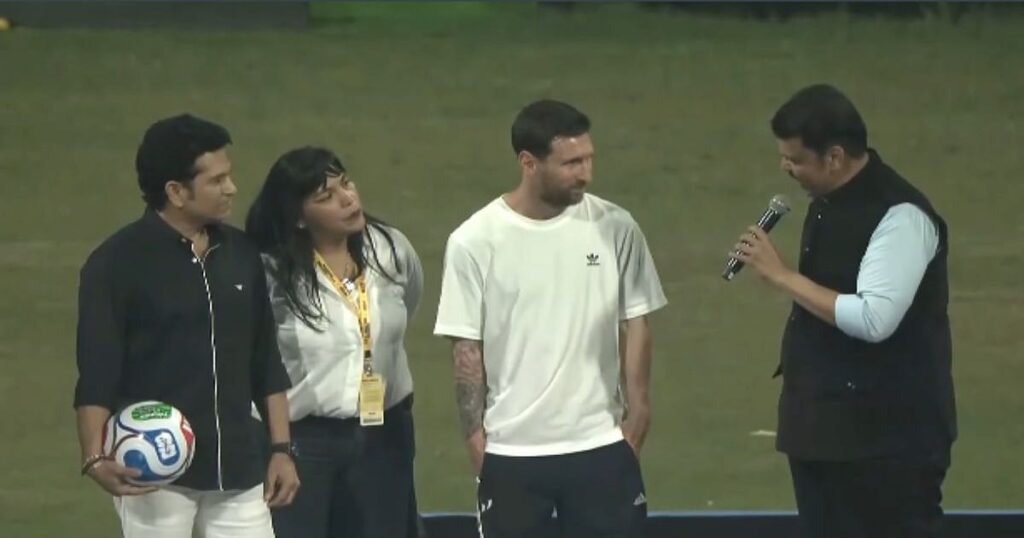 VIDEO | Football Icon Messi Lights Up Mumbai, CM Fadnavis Unveils Project Mahadeva for Young Talent