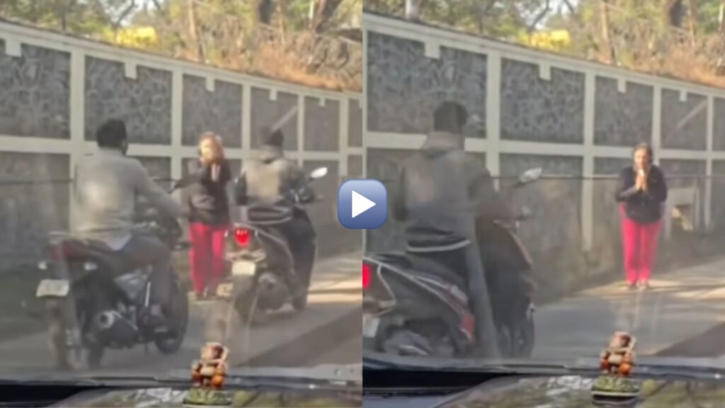 Pune: Woman Uses Humour and ‘Aarti’ Gesture to Stop Bikers Riding on Footpaths; Video Goes Viral