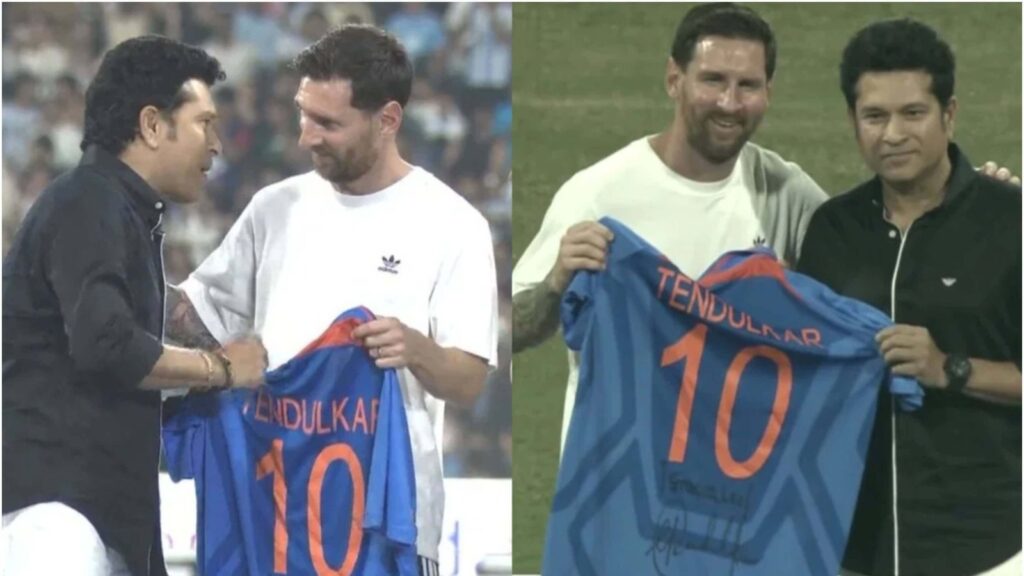 Sachin Tendulkar And Lionel Messi Share A Special Moment At Wankhede, Exchange Iconic No.10 Jerseys