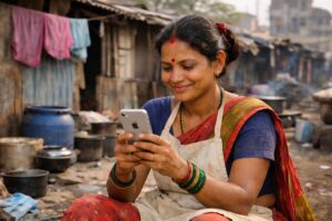 Maid seen using iPhone 14 while living in slum; Reddit sparks debate on what wealth truly looks like