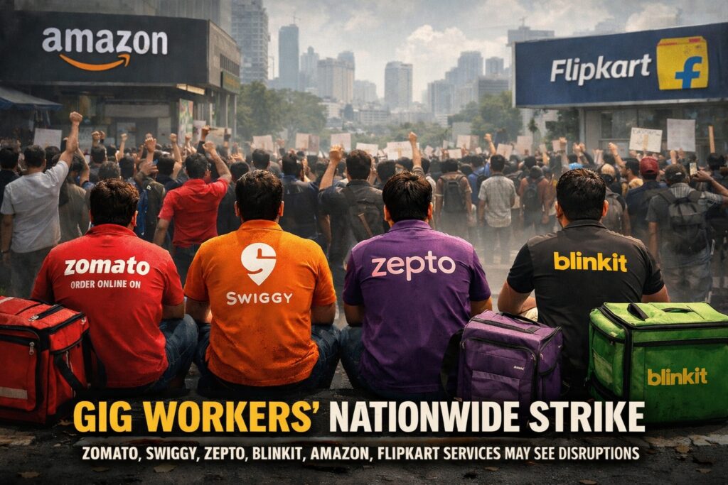Zomato, Swiggy, Zepto, Blinkit, Amazon, Flipkart Services May See Disruptions as Gig Workers Plan Nationwide Strike on December 31