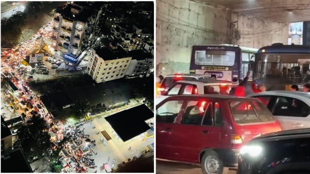 Severe Traffic Gridlock at Bhumkar Chowk Near Narhe as New Year Tourists Flood Pune Routes