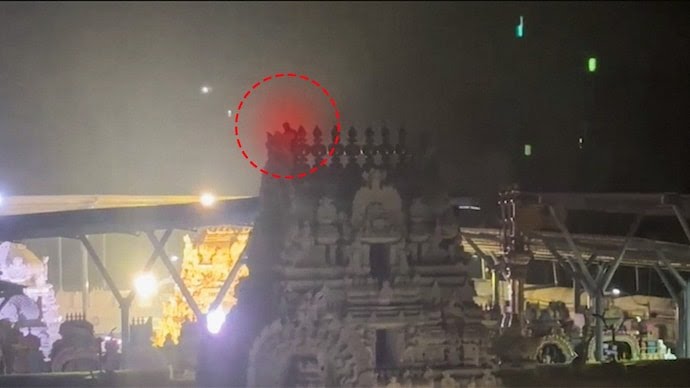 Three-Hour Security Alert After Intoxicated Man Scales Temple Tower in Tirupati