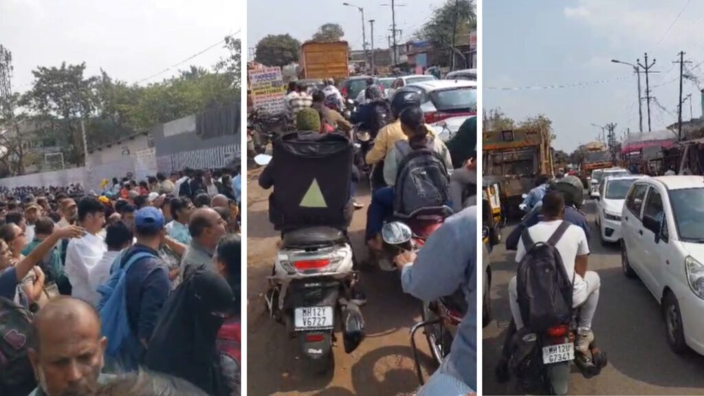 JEE Main Aspirants Struggle To Reach Exam Centre Near Wanowrie Amid Road Closures For Pune Grand Tour 2026