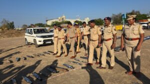 Pimpri-Chinchwad Police Crush 400 Modified Bike Silencers Using Bulldozer in Crackdown Against Noise Pollution